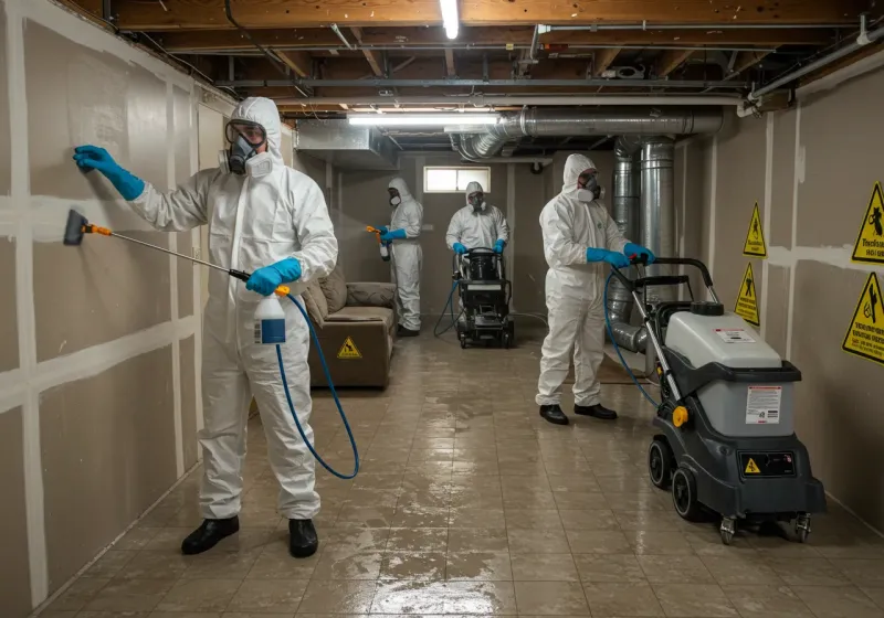 Basement Moisture Removal and Structural Drying process in Sergeant Bluff, IA